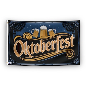 Oktoberfest Flag - 100% Polyester, Grommets or Sleeve, Indoor Outdoor