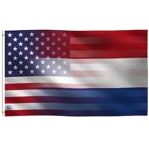 Dutch American Hybrid Flag -  100% Polyester w/ Brass Grommets - Indoor / Outdoor