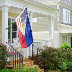 Filipino American Hybrid Flag - Cultural Pride, 12x18 in to 3x5 ft Banner image 4