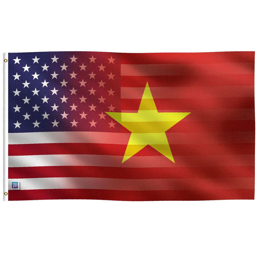 Vietnamese American Hybrid Flag 100 Polyester W/ Brass Grommets Indoor