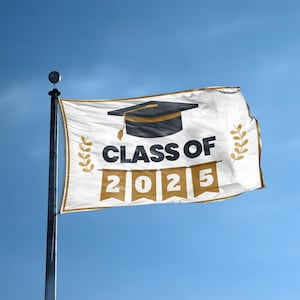 Class Of 2025 Flag 3x5 ft - 100% Polyester, Brass Grommets, Indoor Outdoor, Single or Double Sided Banner