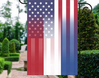 Drapeau de jardin américano-américain - 100 % polyester, 30 x 30 cm, décoration d'extérieur résistante aux intempéries