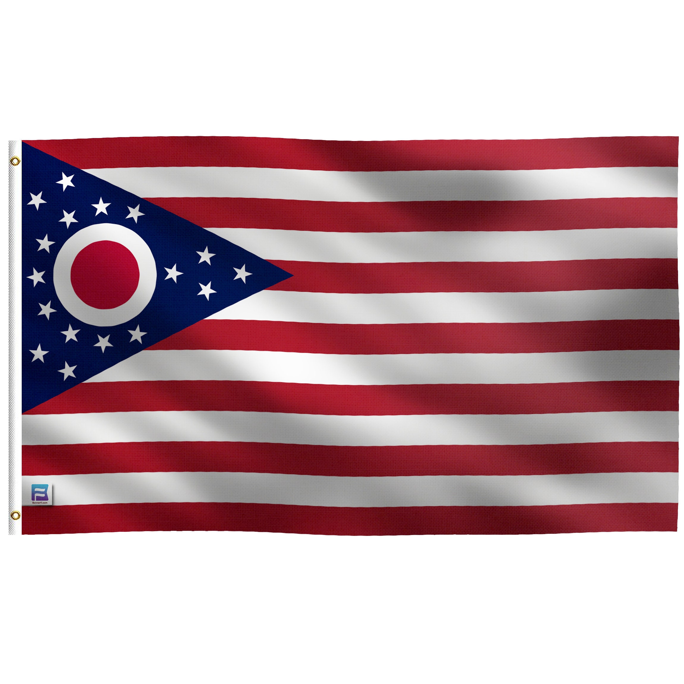 Ohio & American Flag Blend - 100% Polyester W/ Brass