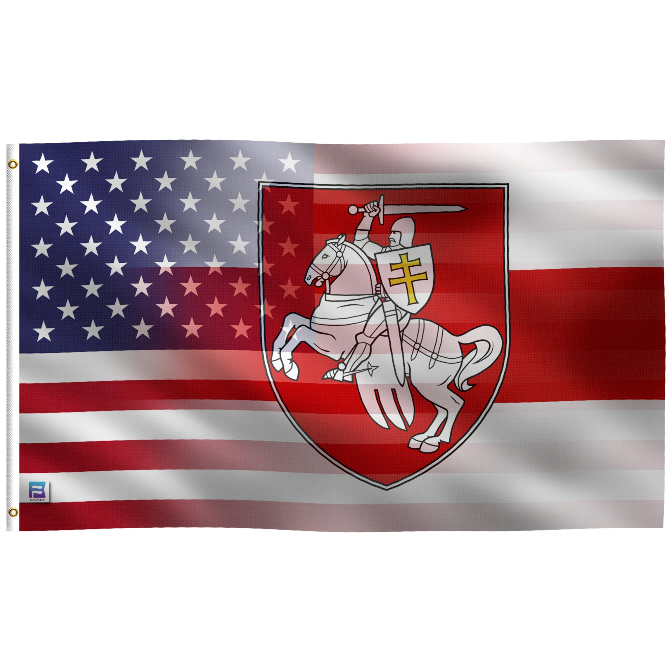 Bandiera Bielorussia Con Cavaliere Bianco - 90x150 Cm, Poliestere, Per Interni/Esterni - Foto 9