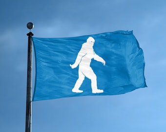 Drapeau Bigfoot (Yeti) - Décoration pour amateurs de cryptes, 12 x 18 po. à 3 x 5 pi