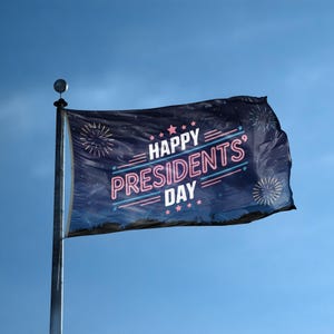 Presidents&#39; Day Flag 3x5 ft - 100% Polyester, Brass Grommets, Indoor Outdoor, Double or Single Sided Banner