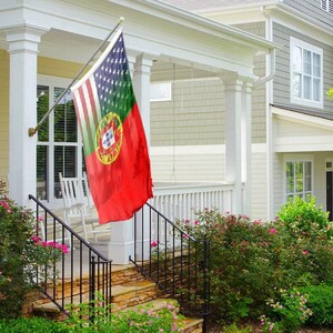 Portuguese American Hybrid Flag - Cultural Pride, 12x18 in to 3x5 ft, Brass Grommets image 4