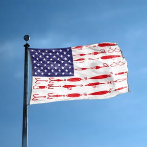 Fiskedrag Amerikansk flagga – 12 x 18 tum till 3 x 5 fot Polyesterbanderoll