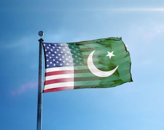 Pakistani American Hybrid Flag: Indoor/Outdoor Polyester Banner