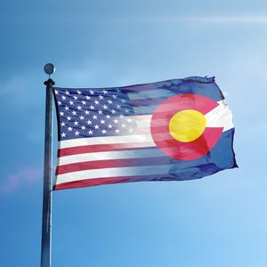 Bandera de Colorado, EE. UU., mezcla de 30 x 45 cm a 90 x 150 cm, pancarta del orgullo estatal, celebración al aire libre imagen 1