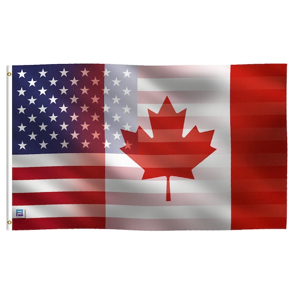 Canadian American Hybrid Flag -  100% Polyester w/ Brass Grommets - Indoor / Outdoor