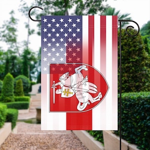 Weißrussen Pahonia American Garden Flagge - 100% Polyester, 12x18 Zoll, wetterbeständiges Außendekor