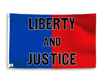 Liberty and Justice Flag - 100% Polyester, Grommets or Sleeve, Indoor Outdoor