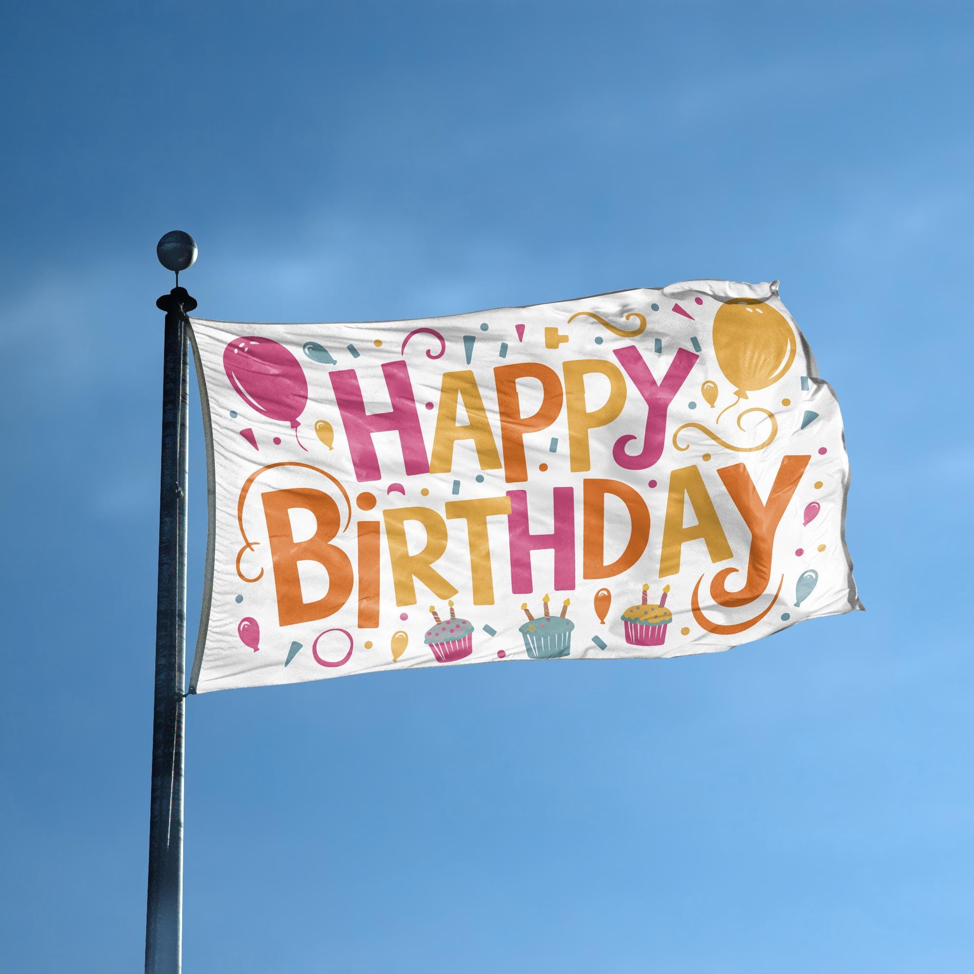 Bandierine Festa 'Happy Birthday' - 10 Bandiere In Poliestere, Colorate, Per Decorazioni Compleanno - copertina