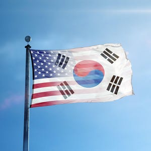 South Korean American Hybrid Flag -  100% Polyester w/ Brass Grommets - Indoor / Outdoor