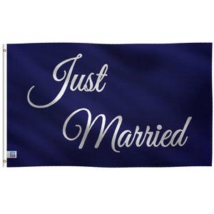 Just Married Flag – 12x18 in to 3x5 ft Polyester Wedding Banner