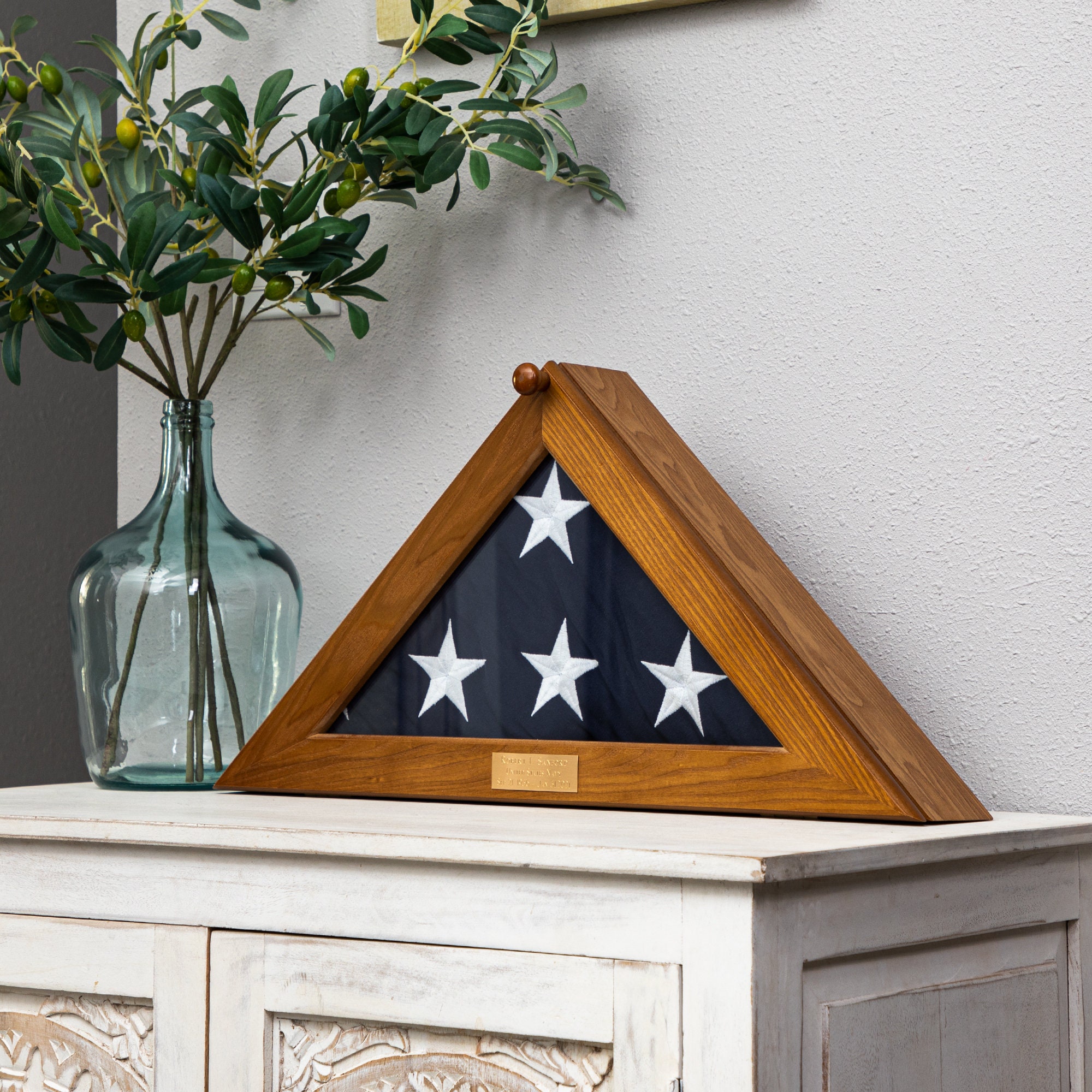 Flag Display Case With Personalized Engraving For Standard Etsy
