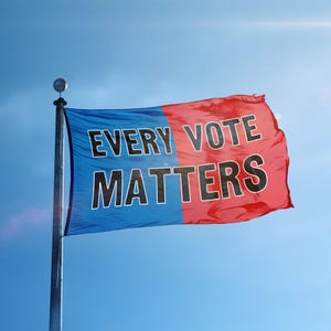Every Vote Matters Flag 3x5 ft - 100% Polyester, Brass Grommets, Indoor Outdoor, Single or Double Sided