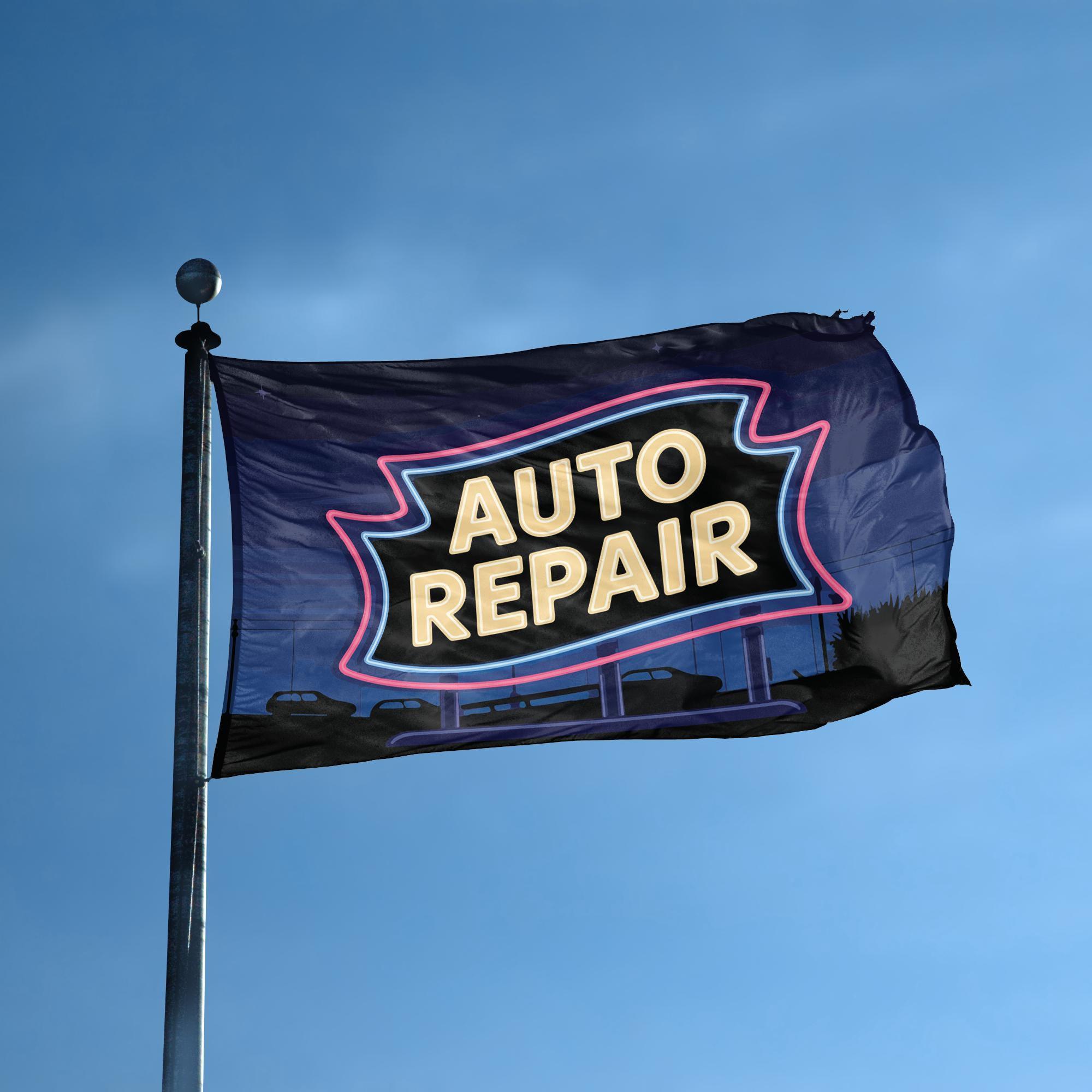 PVC Werbebanner Banner Plane "KFZ Werkstatt Reparatur Wartung" Mit Ös