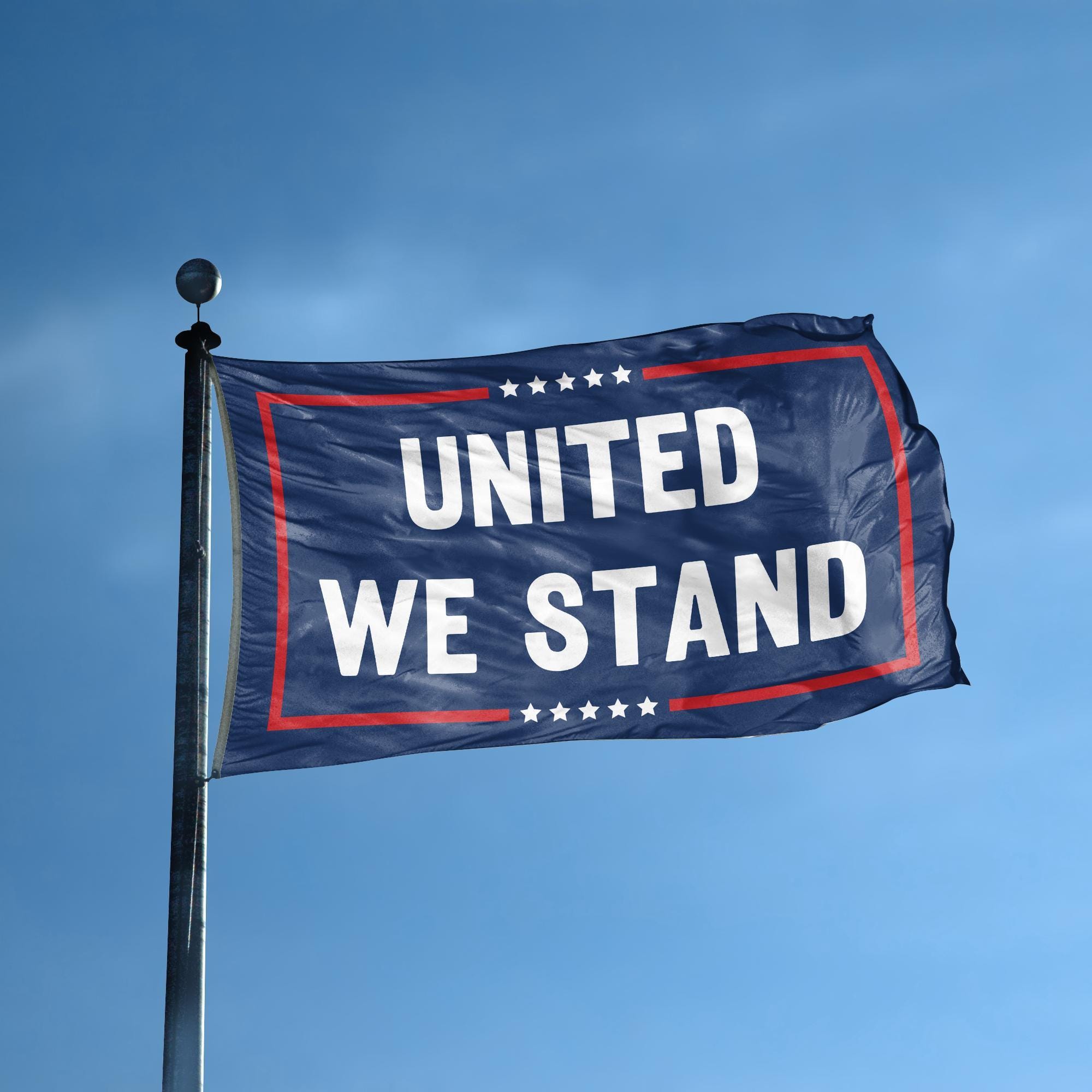 United We Stand Political Flag – Patriotic Banner, 12x18 in to 3x5