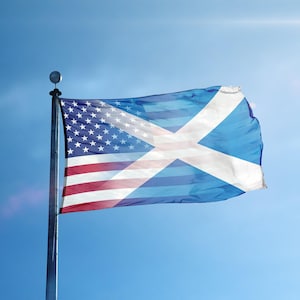 Scottish American Hybrid Flag 3x5 ft - 100% Polyester, Brass Grommets, Indoor Outdoor, Double or Single Sided Banner