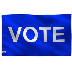 VOTE Blue 3x5 ft Flag - 100% Polyester, Grommets, Double Sided