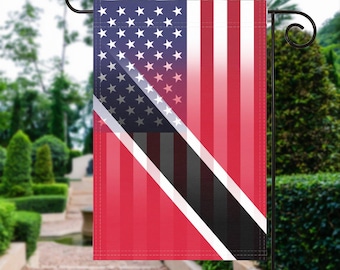 Drapeau de jardin américain Trini - 100 % polyester, 12 x 18 pouces, décoration extérieure résistante aux intempéries