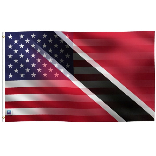 Trini American Hybrid Flag -  100% Polyester w/ Brass Grommets - Indoor / Outdoor