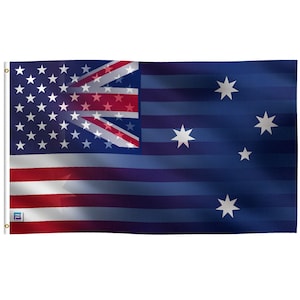 Australian American Hybrid Flag -  100% Polyester w/ Brass Grommets - Indoor / Outdoor