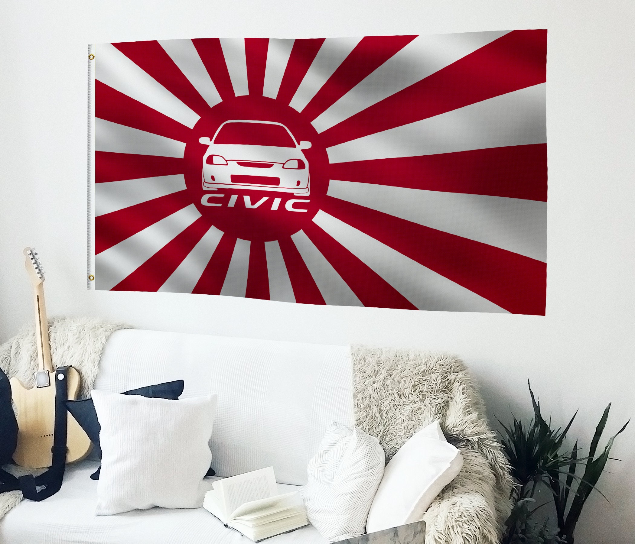 3x5 ft JDM Rising Sun Civic Single of Double Sided Flag 100 Etsy