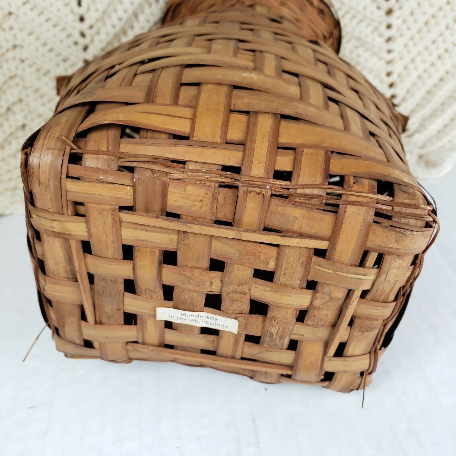 Vintage Asian Handwoven Basket 10' x 8 Vessel Shaped Etsy
