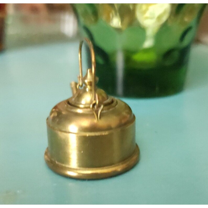 Vintage Miniature Solid Brass Teapot Kettle Dollhouse Kitchen Etsy
