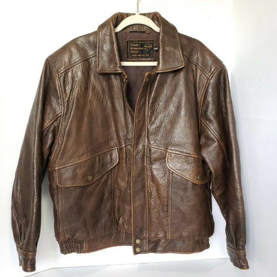 Vintage Cougar International Apparel Brown Leather