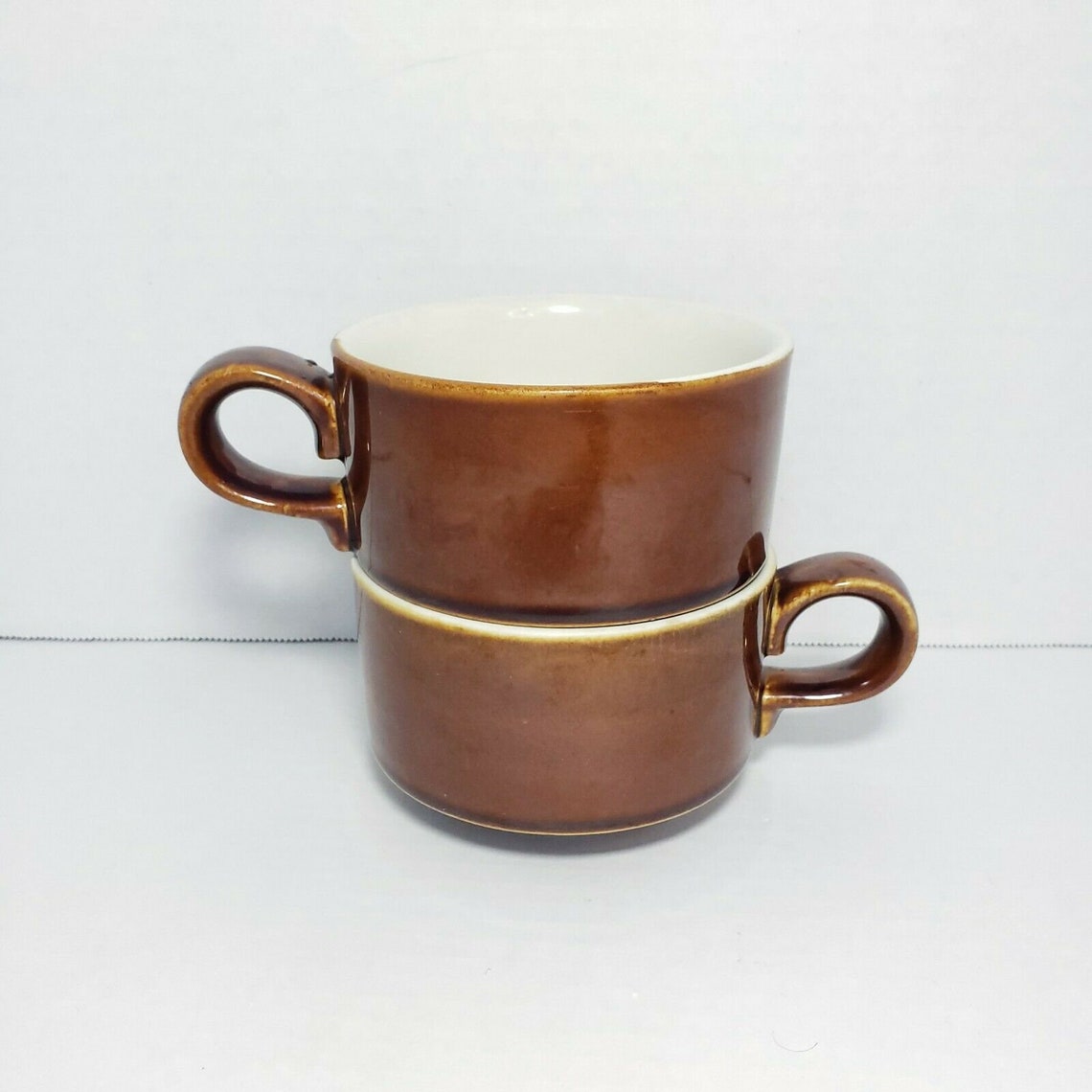 Hall Brown Coffee Mugs Set of 2 1789 Vintage Restaurant Ware Etsy
