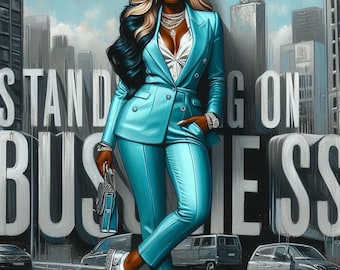 Black Girl Magic Sublimation Clip Art: Business Woman Design (Digital Download)