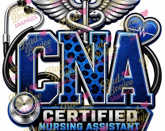 CNA Nurse PNG Bundle | Certified Nursing Assistant Designs | Nurse Shirt Png | Dtf Sublimation Files | Medical Bundle | Leopard Print CNA