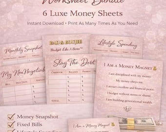 Soft Life Budget Planner | Luxe Printable Worksheets (Instant Download)