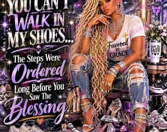 Faith-Based Glam Clipart | Black Woman, Luxury Heels, Christian PNG (Digital Download)