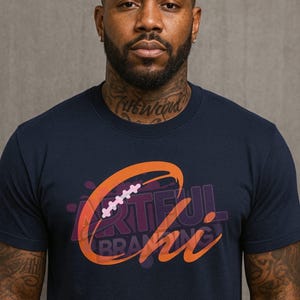 Chi Football Shirt: Chicago Fan Navy Game Day Tee