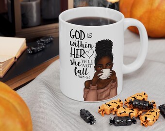 Taza de café con fe: Taza de cerámica con versículo bíblico inspirador