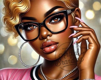 Black Girl Magic Clip Art: Diamond Shine Sublimation (Digital Product)