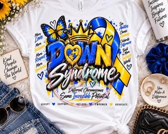 Down Syndrome Awareness PNG, Different Chromosomes Same Incredible Potential, Blue Yellow Awareness Design, DTF Sublimation Download