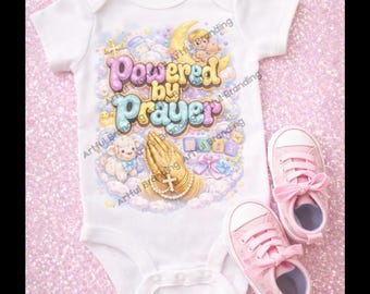 Diseño de bebé con oración PNG / Gráfico de bebé con fe / Clipart de guardería cristiana / Diseño de camiseta de bebé con oración / Descarga digital