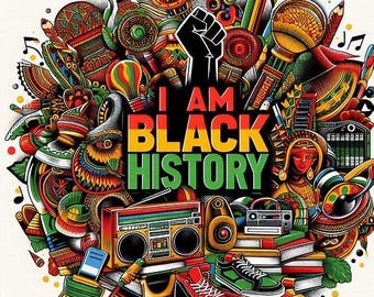 I Am Black History Digital Art - Vibrant African American Culture Design