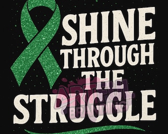 Mental Health Awareness Shirt Design: Green Glitter Ribbon PNG (Digital Download)