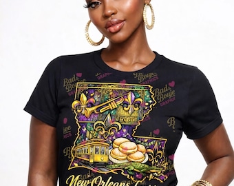 New Orleans Louisiana State PNG | Mardi Gras Design (Digital Download for Personal Use Only)