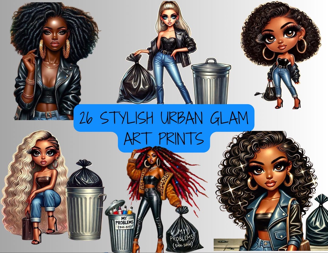 Stylish Urban Glam Art Prints – Bold and Beautiful Afrocentric Women ...
