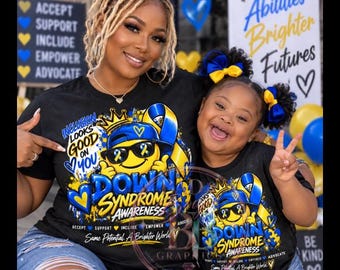 Down Syndrome Awareness PNG, Inclusion Looks Good On You PNG, Blue Yellow Awareness Design, Down Syndrome Shirt, DTF Sublimation Png