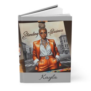 Hardcover Journal Matte, African American Woman Motivational Notebook, Inspirational, Business Owner Gift, Boss Lady Journal, Empowering