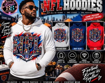 Football Hoodie, Game Day Sweatshirt, Unisex Football Fan Hoodie, Tailgate Shirt, Football Lover Gift, Sunday Football Pullover